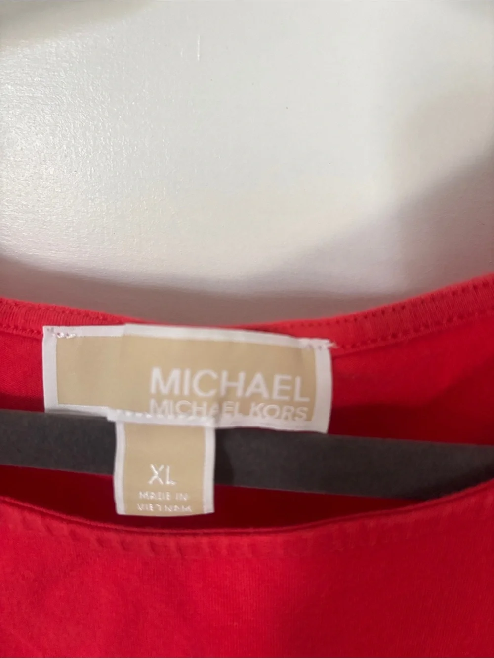 Michael Kors Red Cold-Shoulder Tank Top